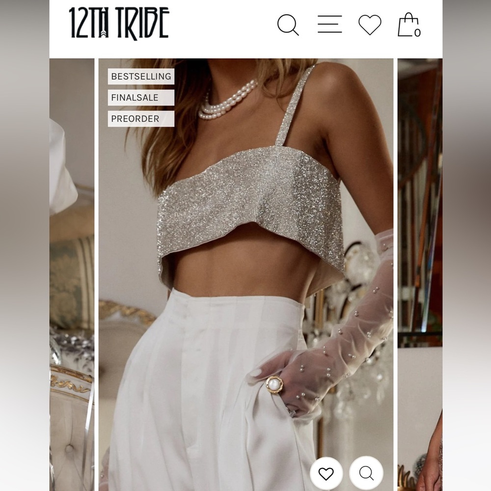 Cropped Rhinestone Top